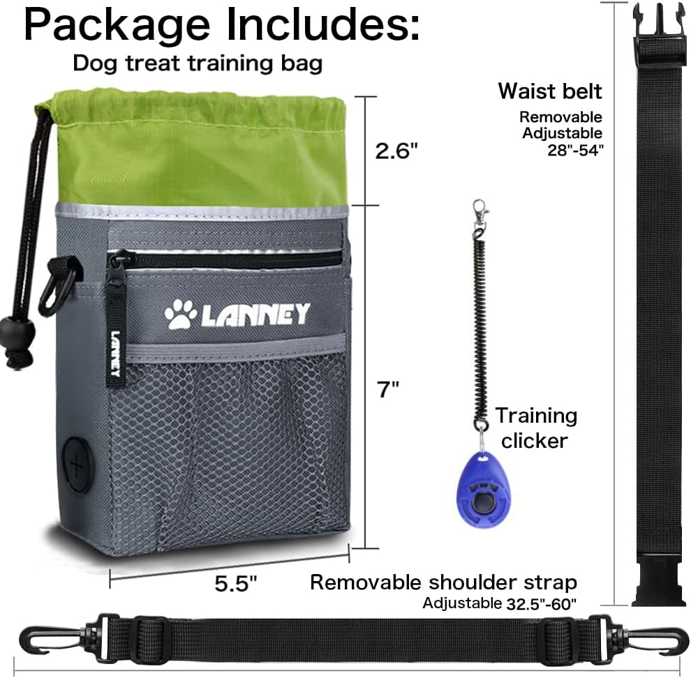 LANNEY Dog Treat Pouch with Clicker