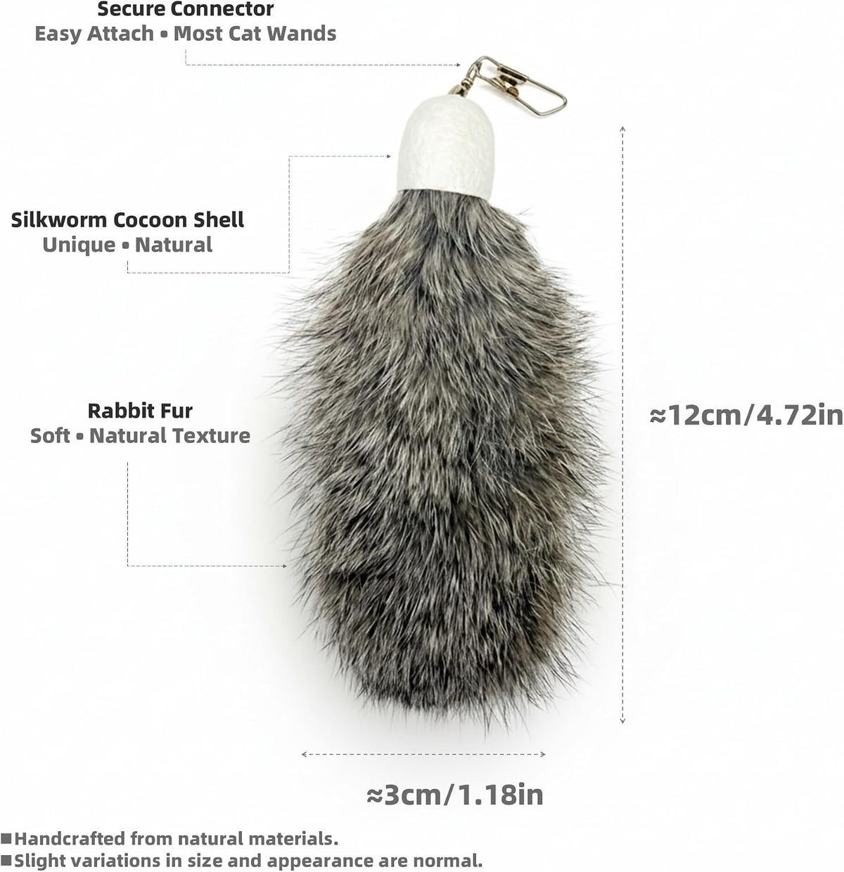 ZAYLUMO Rabbit Fur Cat Toy Refills