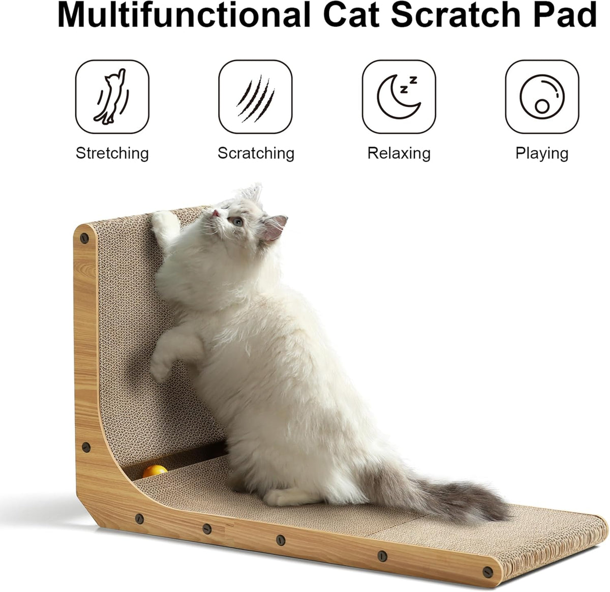 FUKUMARU L Shaped Cardboard Cat Scratcher