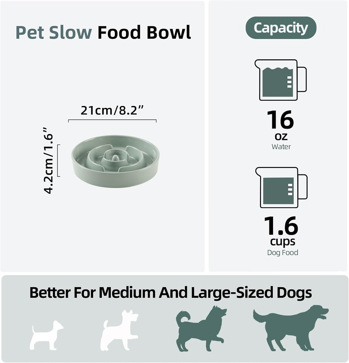 Havniva Ceramic Slow Feeder Dog Bowl