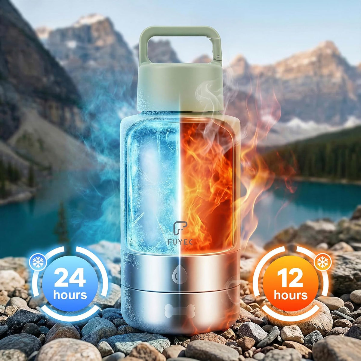 FUYEC Stainless Steel Bottle with Two Bowls