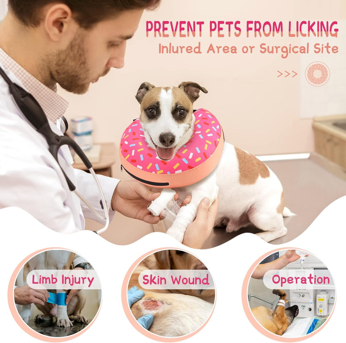 Supet Inflatable Dog Cone Collar