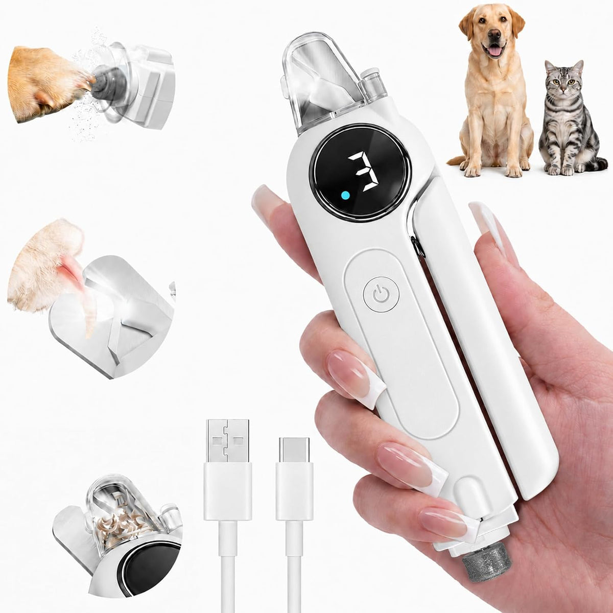 Bedama 2-in-1 Pet Nail Clipper and Grinder