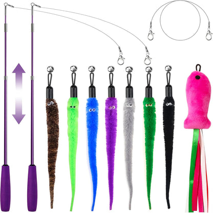 ZeyZoo Telescopic Cat Wand and Worm Refills