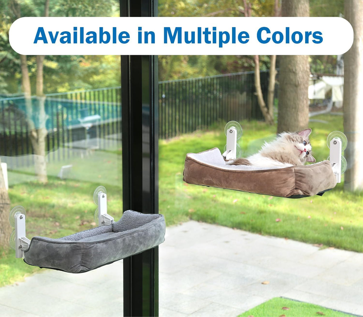 Zakkart Foldable Cat Window Perch with Bolster