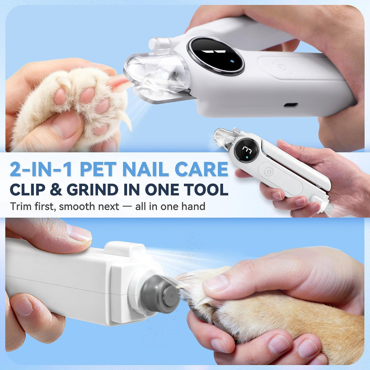 Bedama 2-in-1 Pet Nail Clipper and Grinder