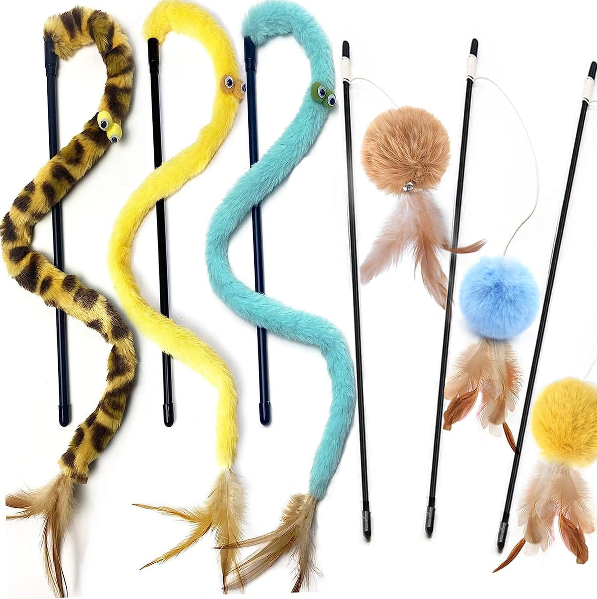 AZOFFYIU Rainbow Cat Toys