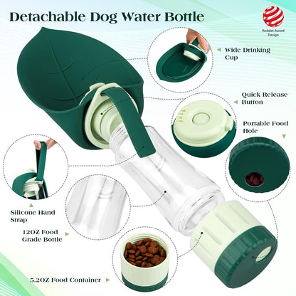 TIOVERY 12 oz Pet Water Bottle and Food Container