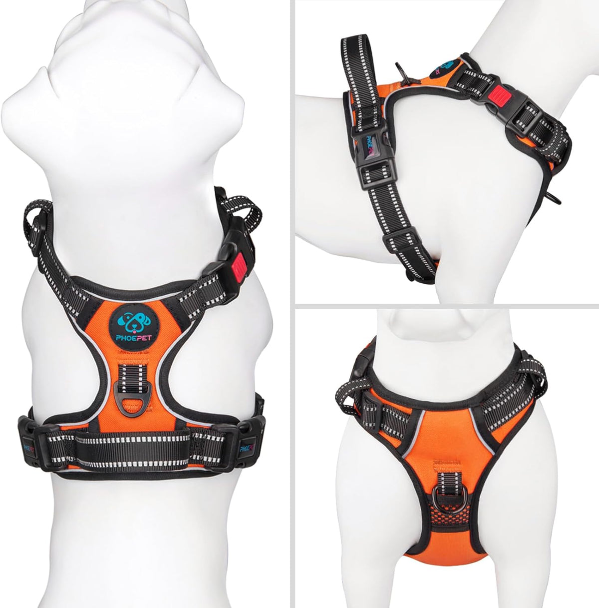 PHOEPET Medium Reflective Dog Vest Harness