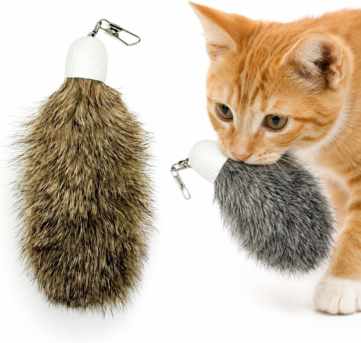 ZAYLUMO Rabbit Fur Cat Toy Refills