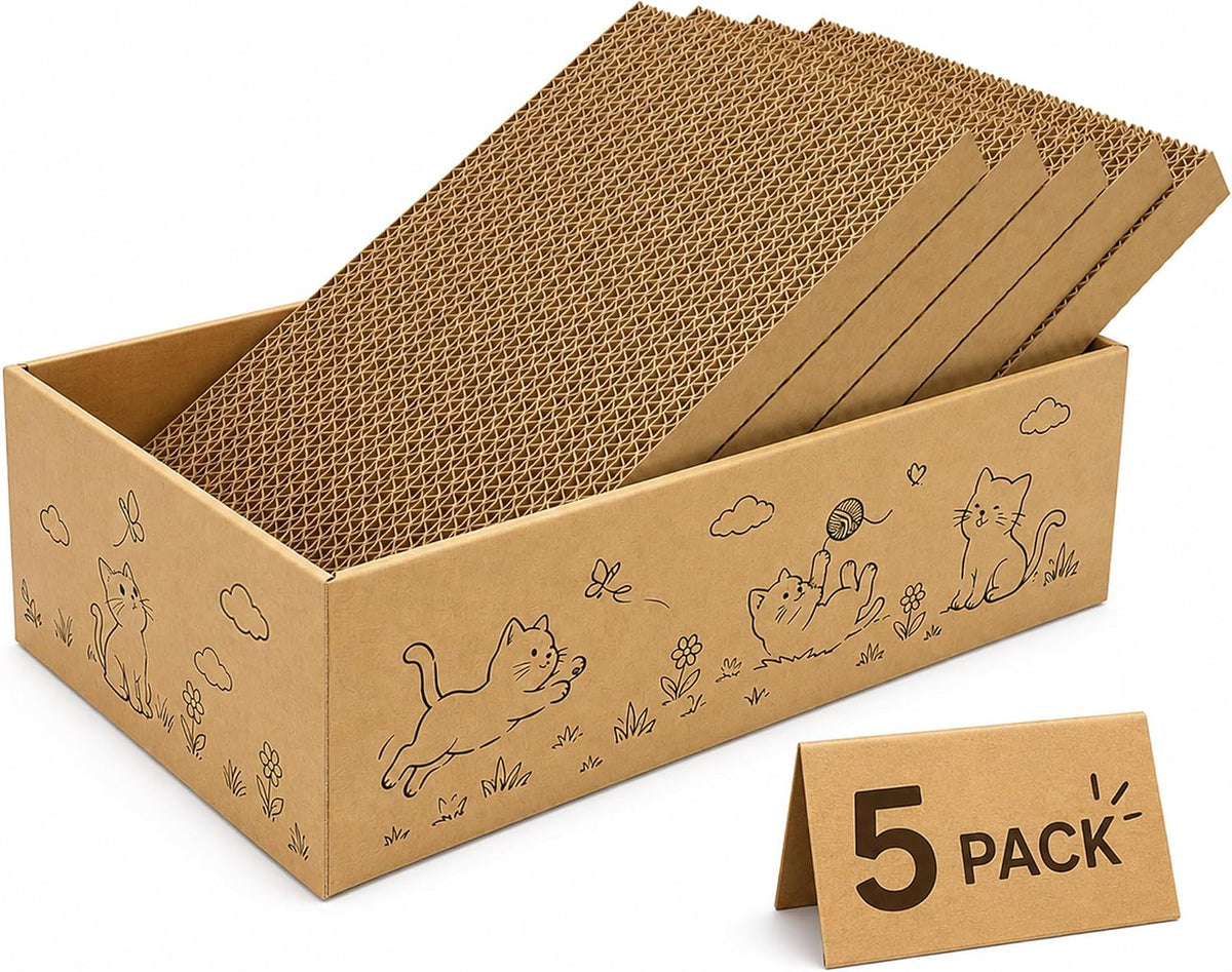 KISENG 5-Pack Reversible Cat Scratcher Pads