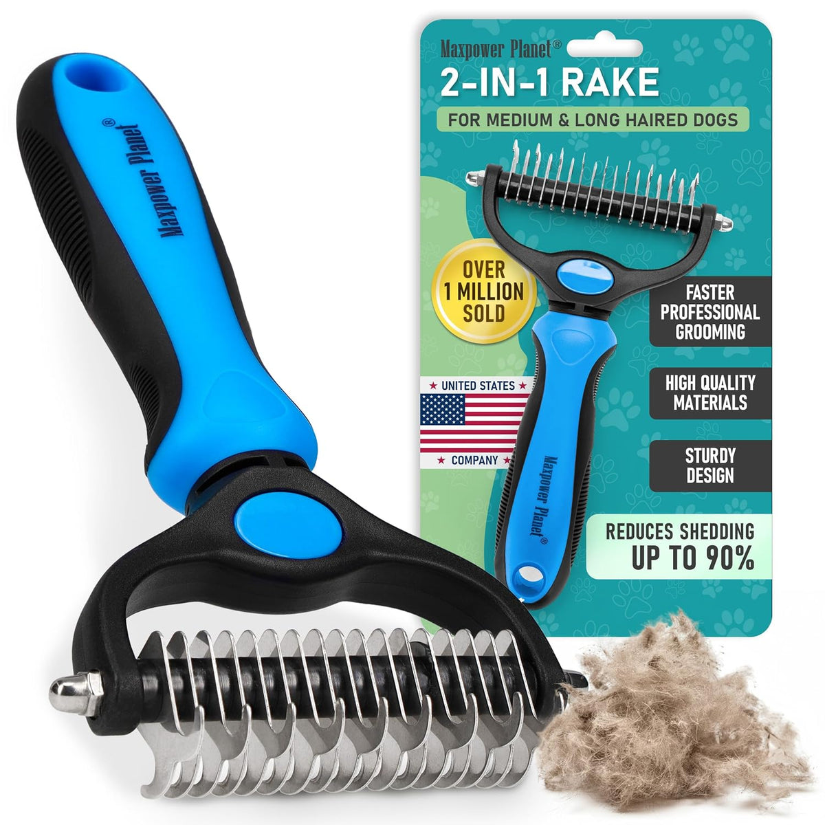 Maxpower Planet Dual-Sided Deshedding Rake