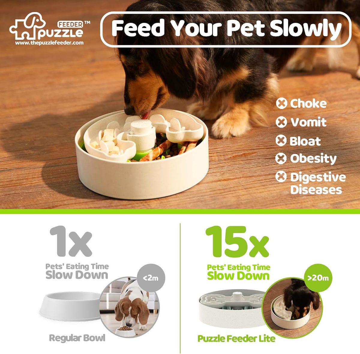 Puzzle Feeder Adjustable Slow Feeder Bowl