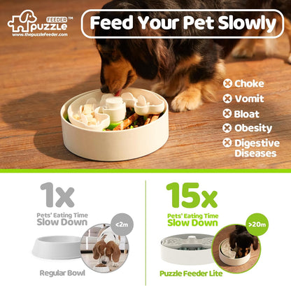 Puzzle Feeder Adjustable Slow Feeder Bowl