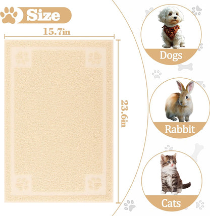 Darkyazi Beige PVC Pet Feeding Mat