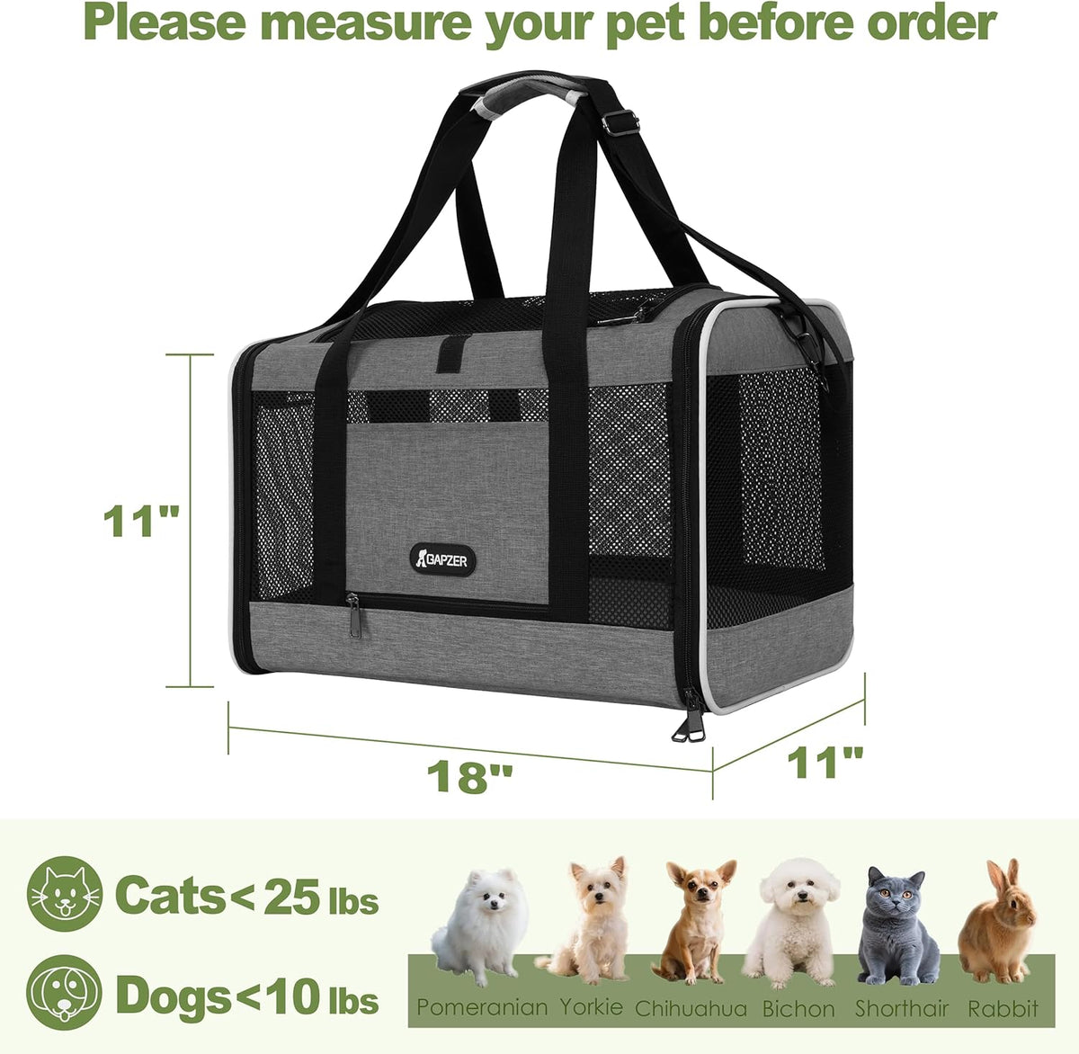 GAPZER Soft-Sided Pet Carrier