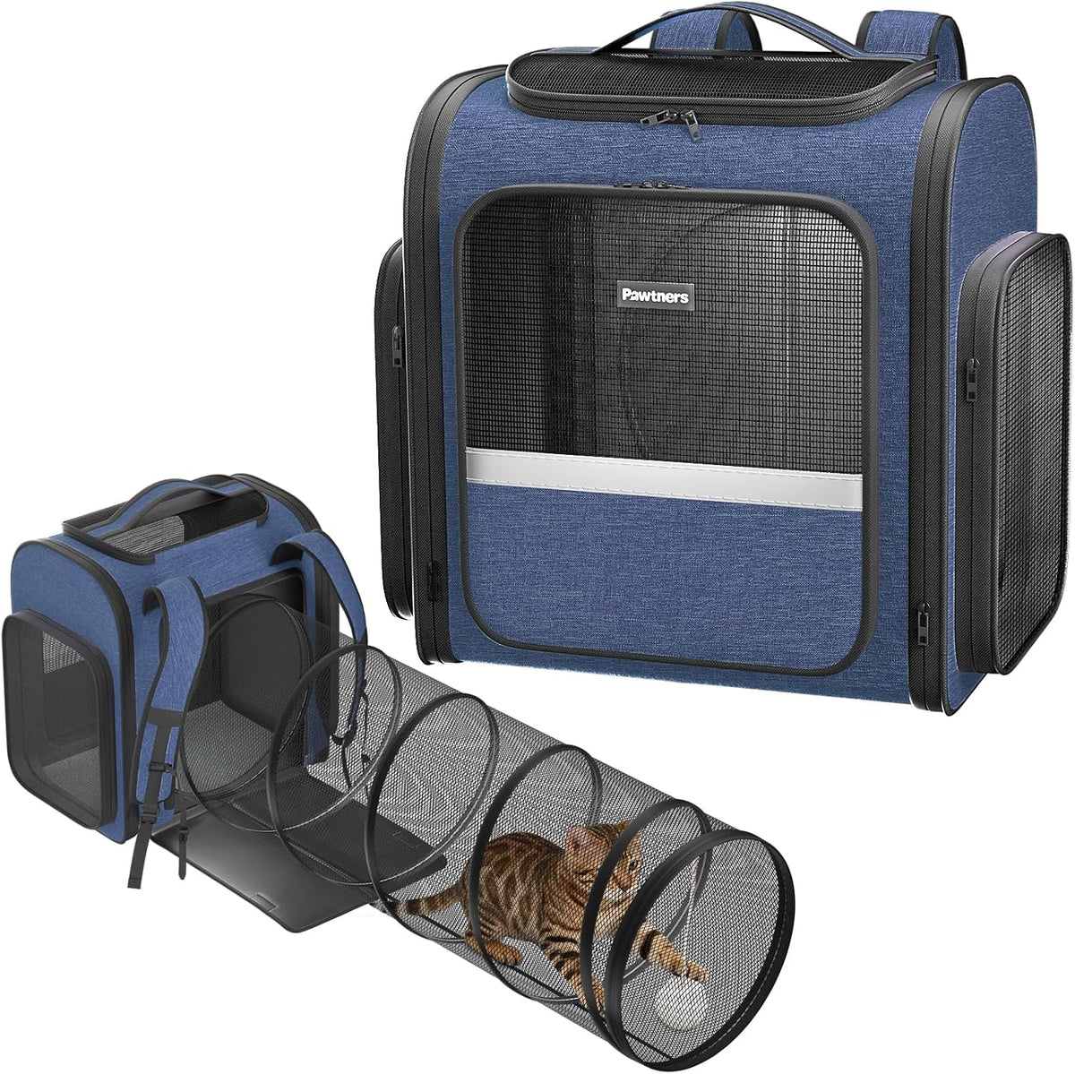 Pawtners Cat Backpack with Expandable Tunnel