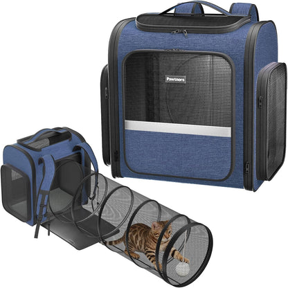 Pawtners Cat Backpack with Expandable Tunnel